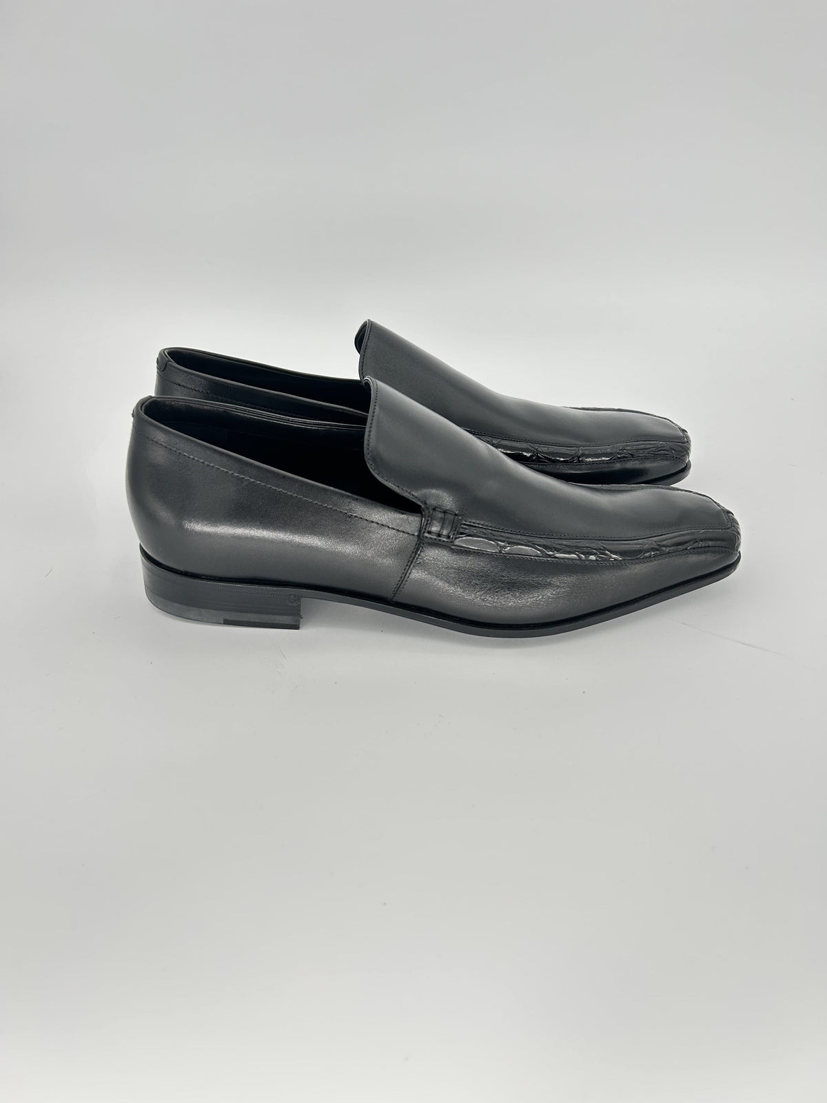Gucci Black Leather Moccasin with Python Trim — Late 2000s Archive, Made in Italy