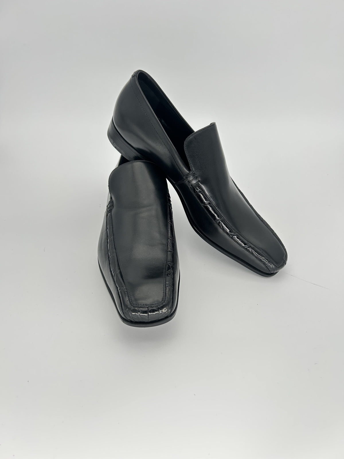 Gucci Black Leather Moccasin with Python Trim — Late 2000s Archive, Made in Italy