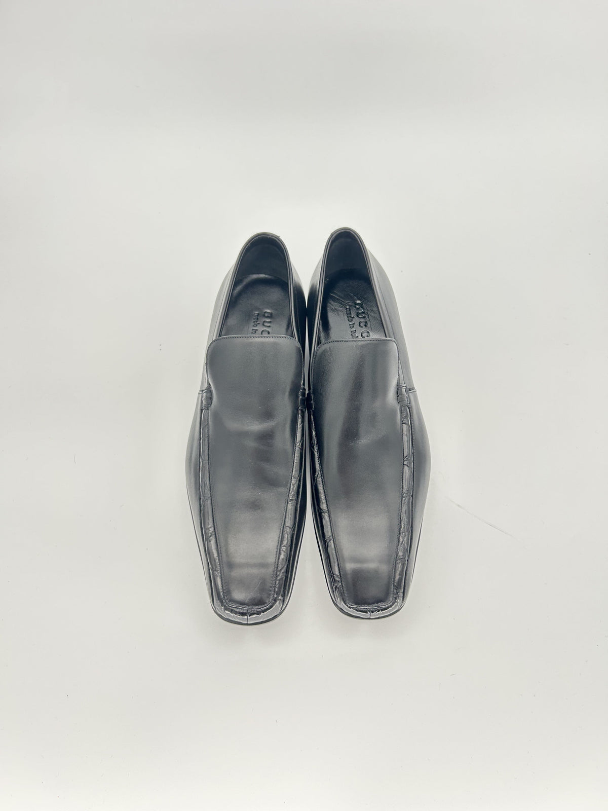 Gucci Black Leather Moccasin with Python Trim — Late 2000s Archive, Made in Italy