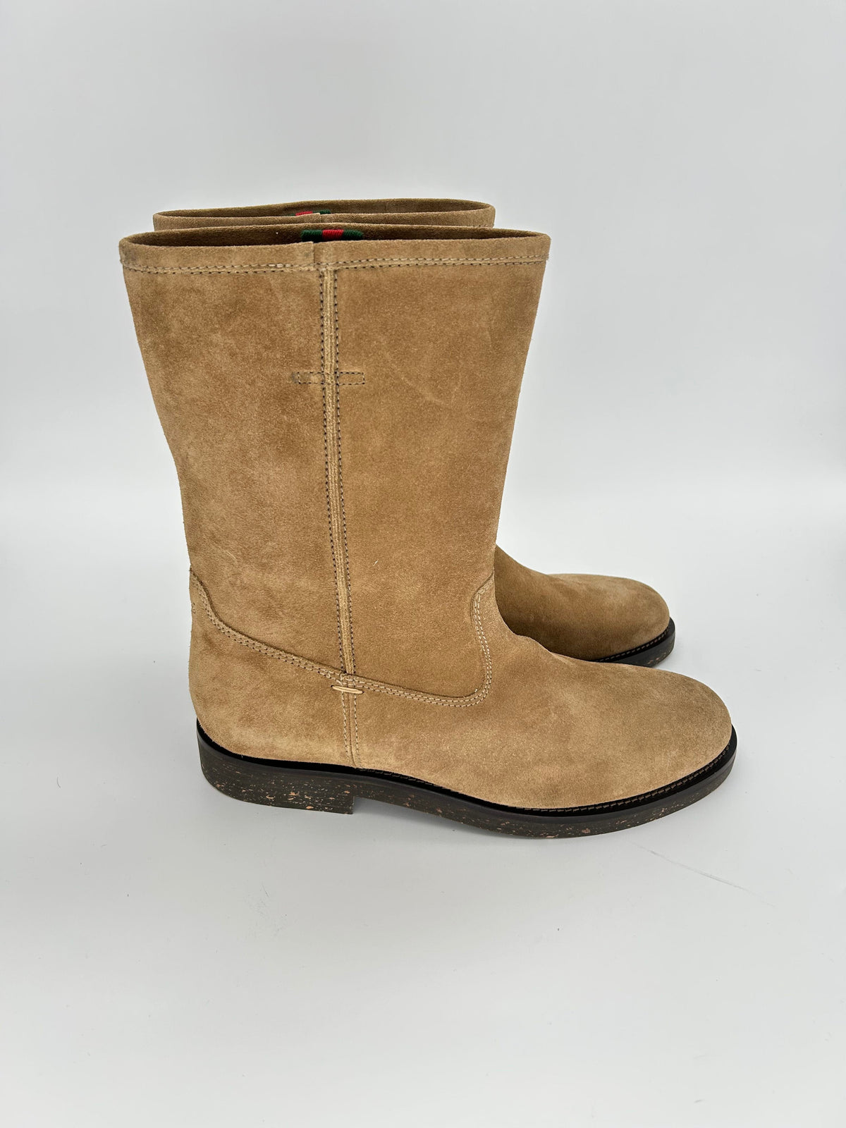 Gucci Sand Suede Riding Boot — AW05 Archive, Made in Italy