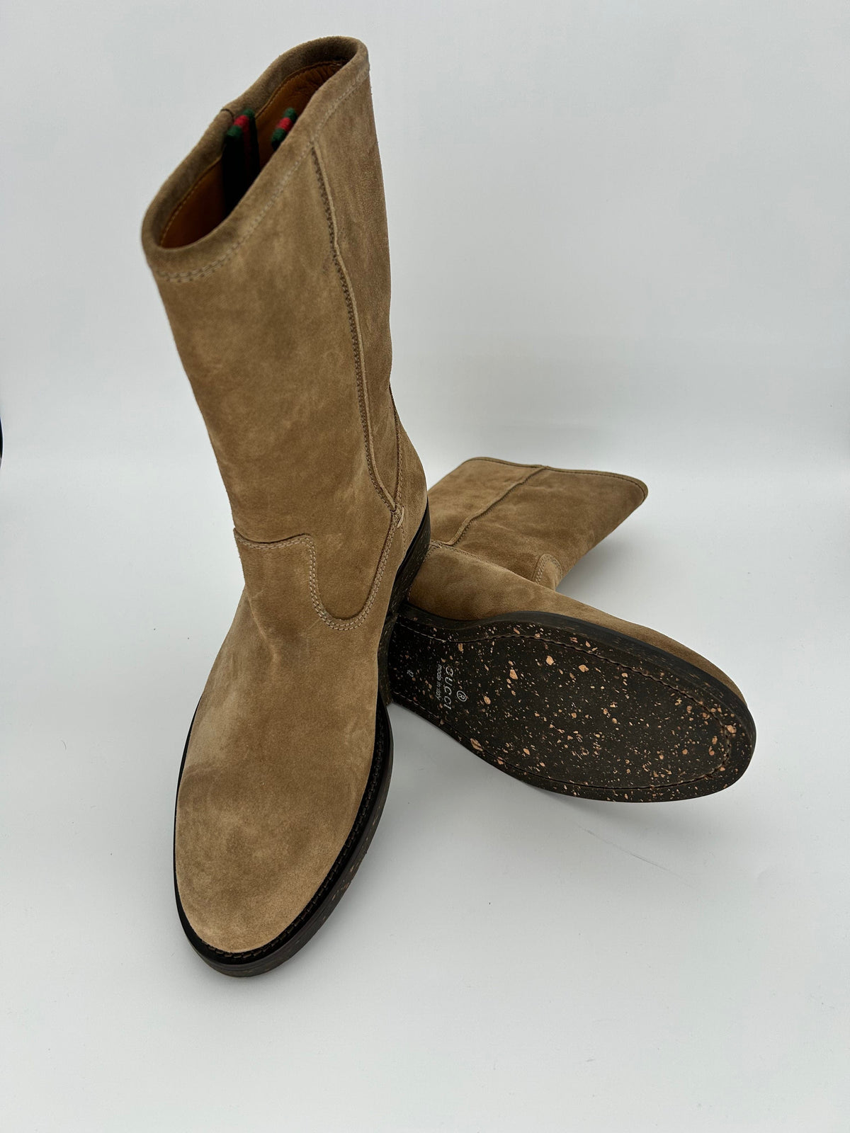 Gucci Sand Suede Riding Boot — AW05 Archive, Made in Italy
