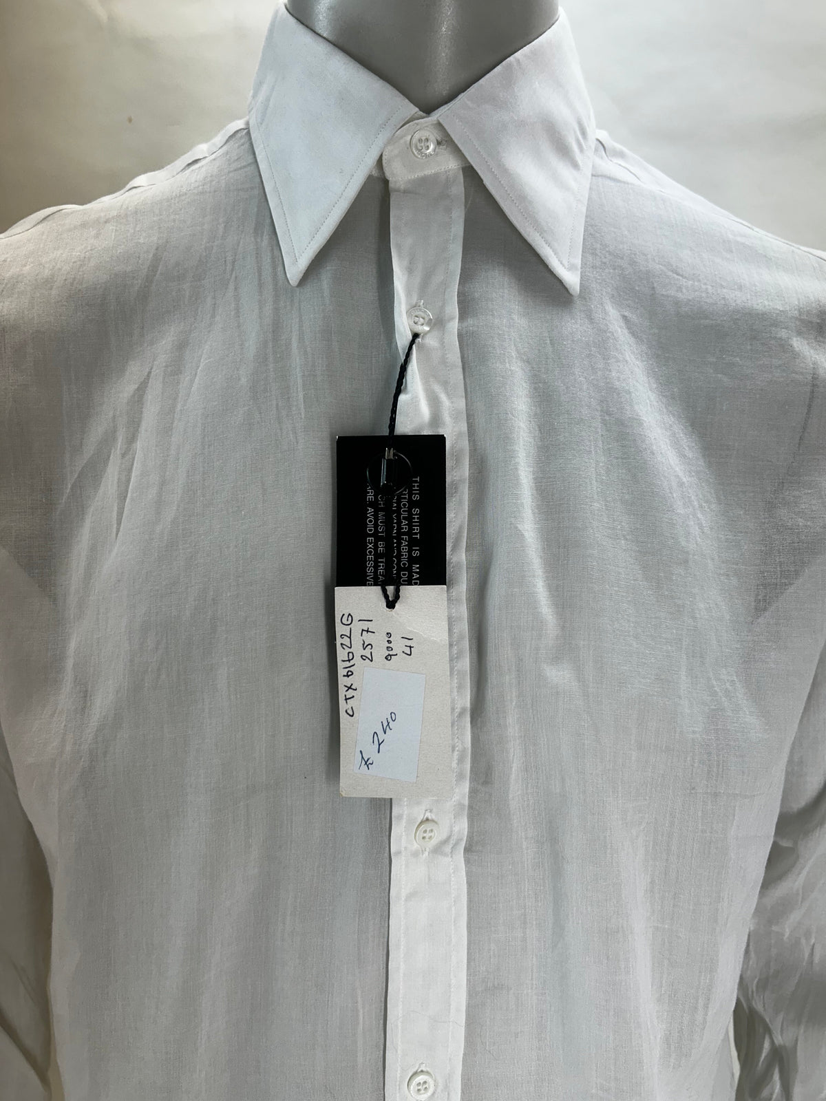 Gucci White Linen Cotton Dress Shirt