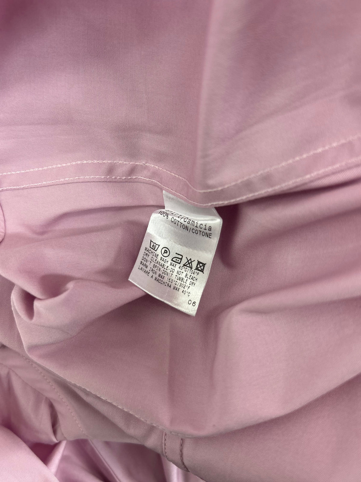 Gucci Pink Slim Fit Darted Shirt With Double Button Collar & Cuffs