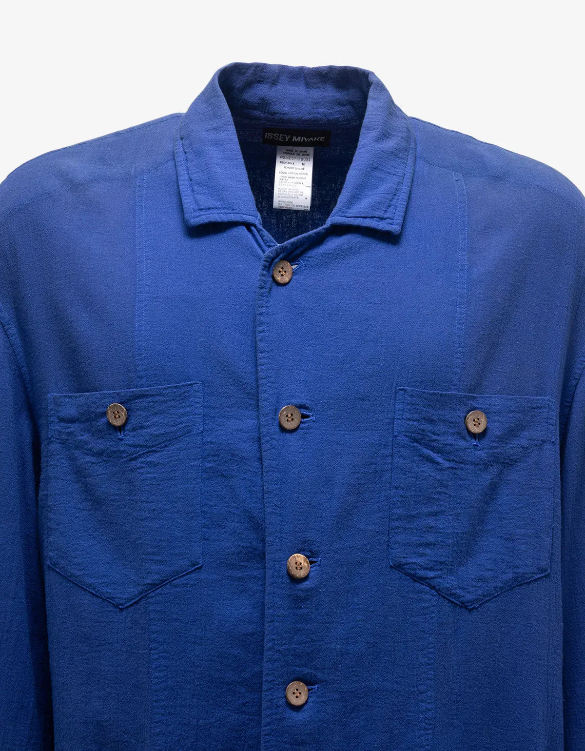 Issey Miyake Azure Blue Linen Work Overshirt ME57 - FD034