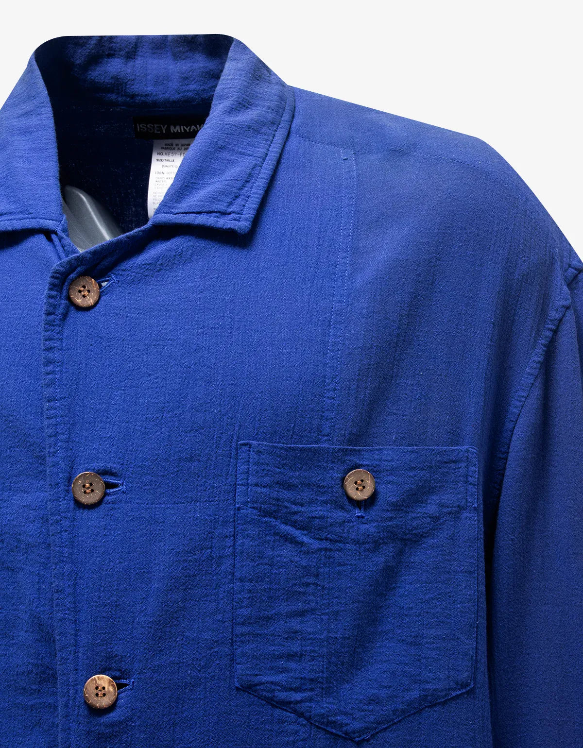 Issey Miyake Azure Blue Linen Work Overshirt ME57 - FD034