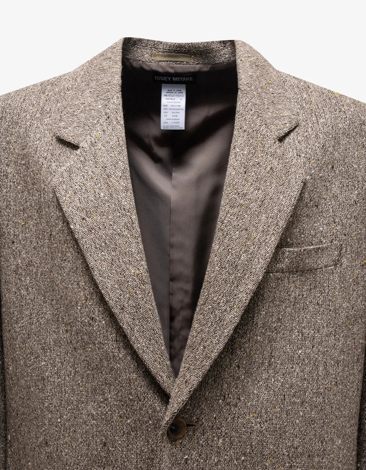 Issey Miyake Beige Marl Wool Blazer ME 49-FD048