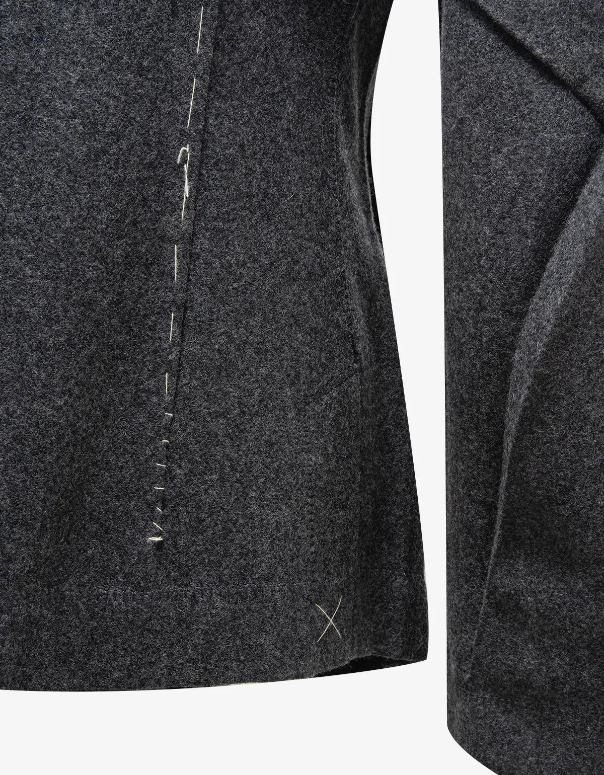 Issey Miyake Grey Deconstructed Stitched Peacoat ME99-FC059