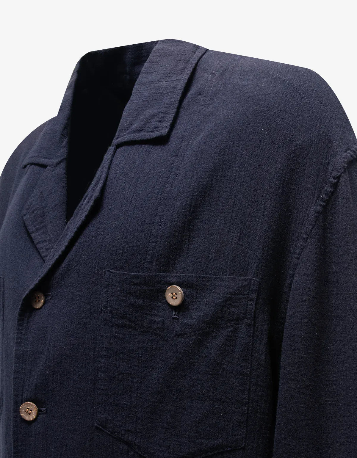 Issey Miyake Navy Blue Linen Work Overshirt ME57 - FD034