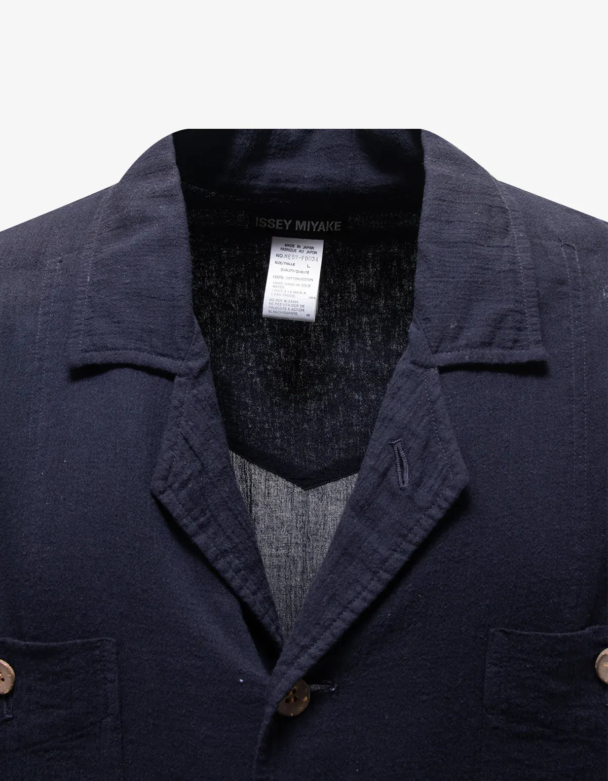 Issey Miyake Navy Blue Linen Work Overshirt ME57 - FD034