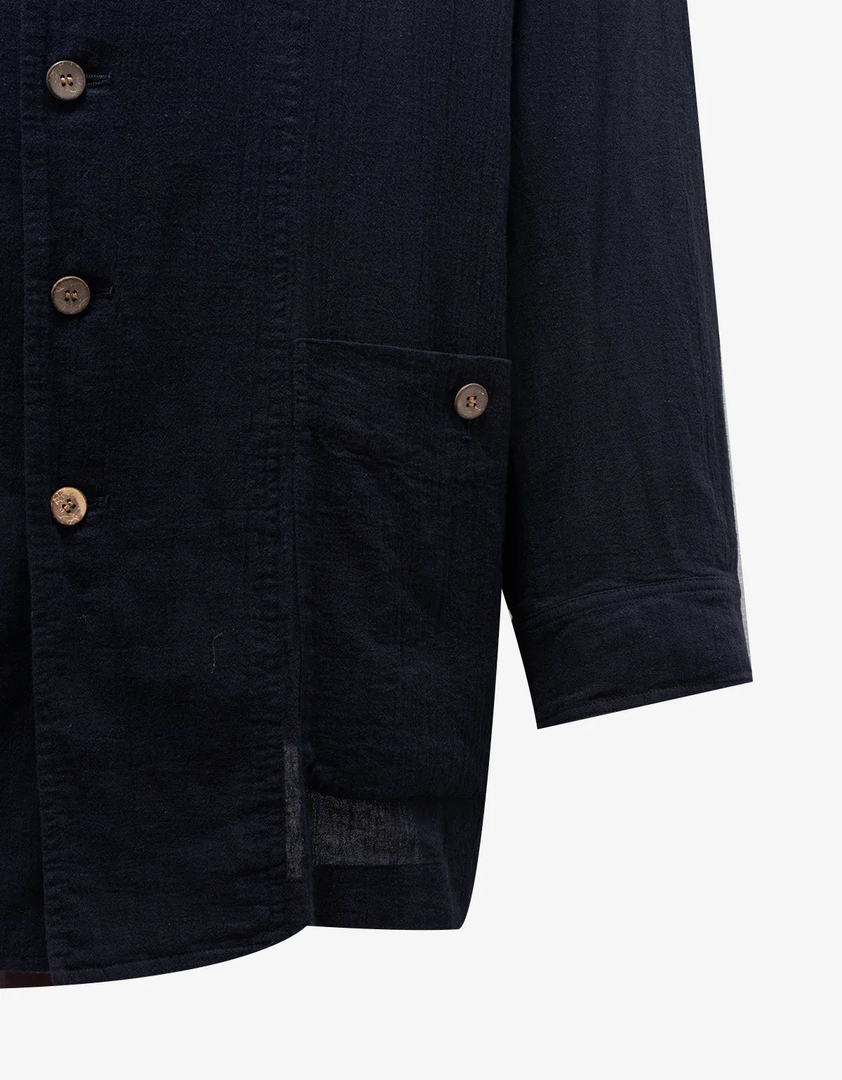 Issey Miyake Navy Blue Linen Work Overshirt ME57 - FD034