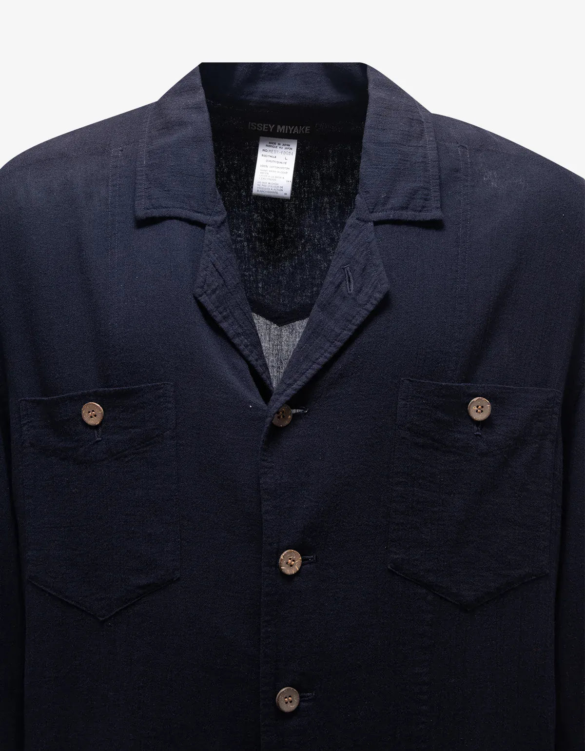 Issey Miyake Navy Blue Linen Work Overshirt ME57 - FD034