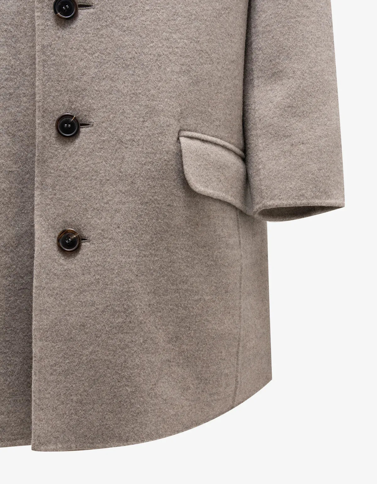 Issey Miyake Wool Coat With Waxed Fur Collar ME 69-FA154