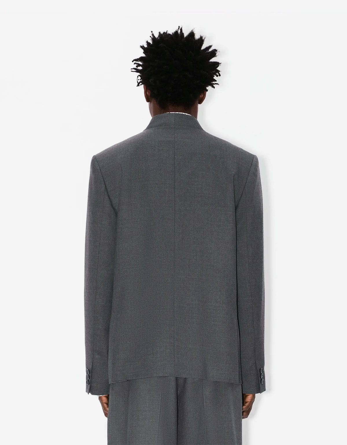 KENZO Weave Taupe Wool Jacquard Tailored Kimono Jacket FF65VE1459ID 92