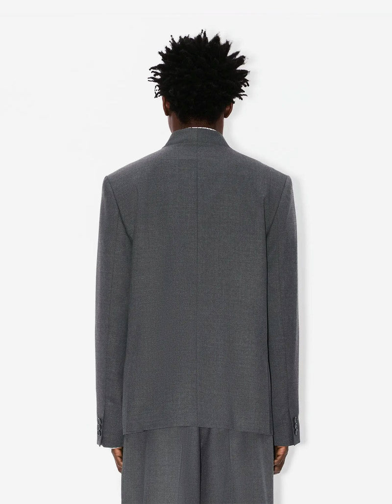 KENZO Weave Taupe Wool Jacquard Tailored Kimono Jacket FF65VE1459ID 92