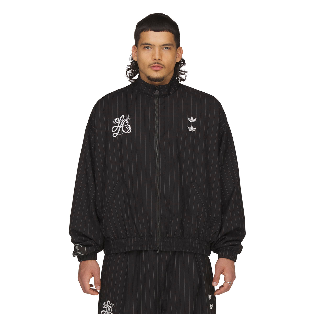 Willy Chavarria x Adidas Black Pinstripe Track Jacket