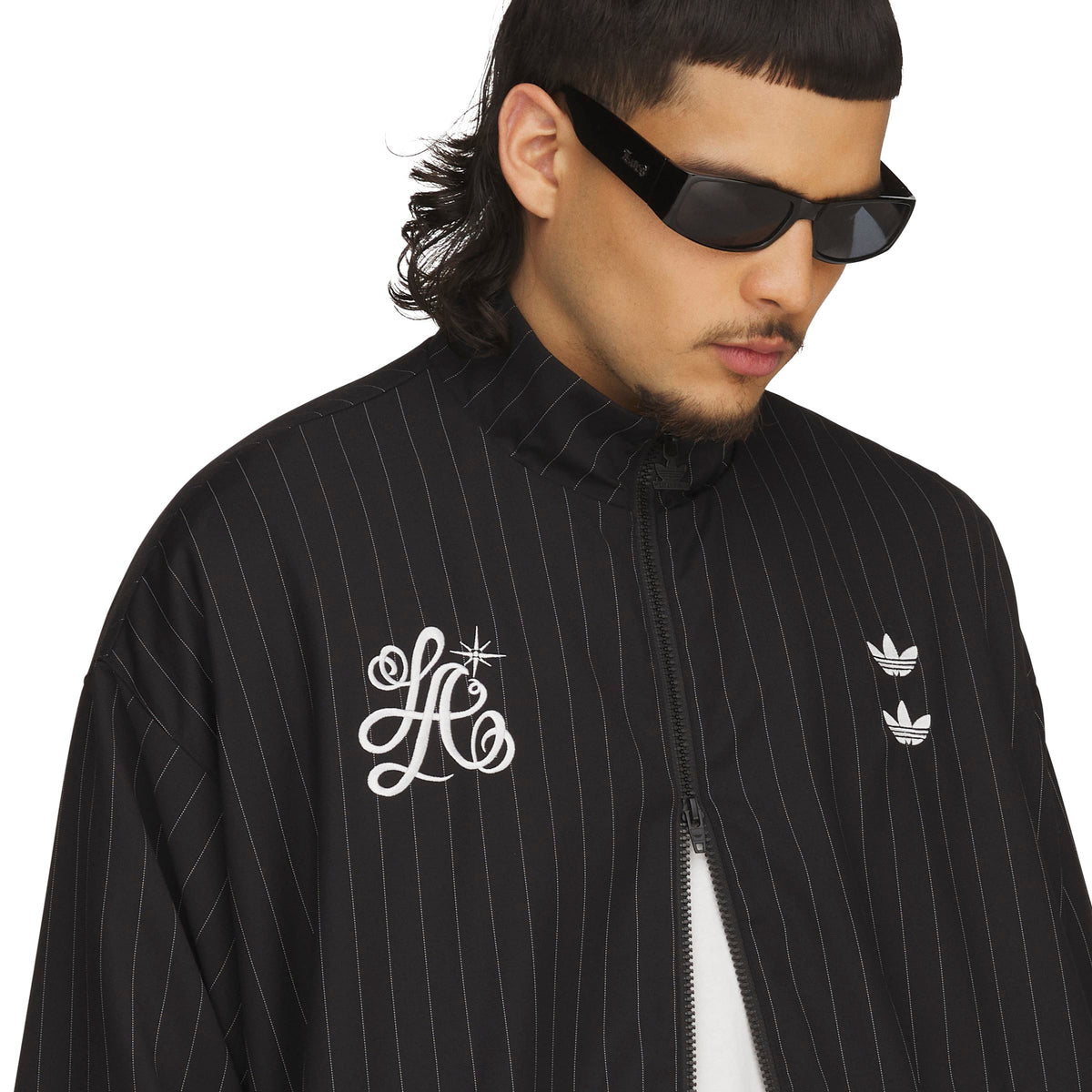 Willy Chavarria x Adidas Black Pinstripe Track Jacket