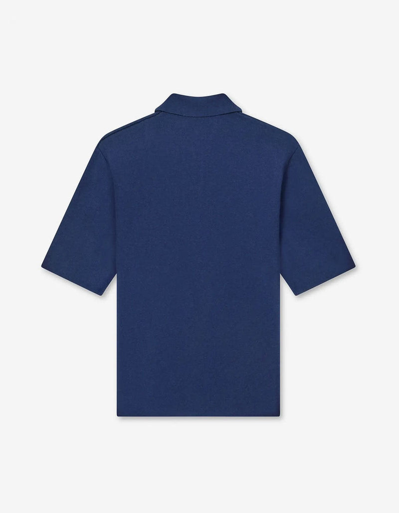 Kenzo Archive Bouquet Blue Embroidered Knit Polo FF65PO7633BG 77