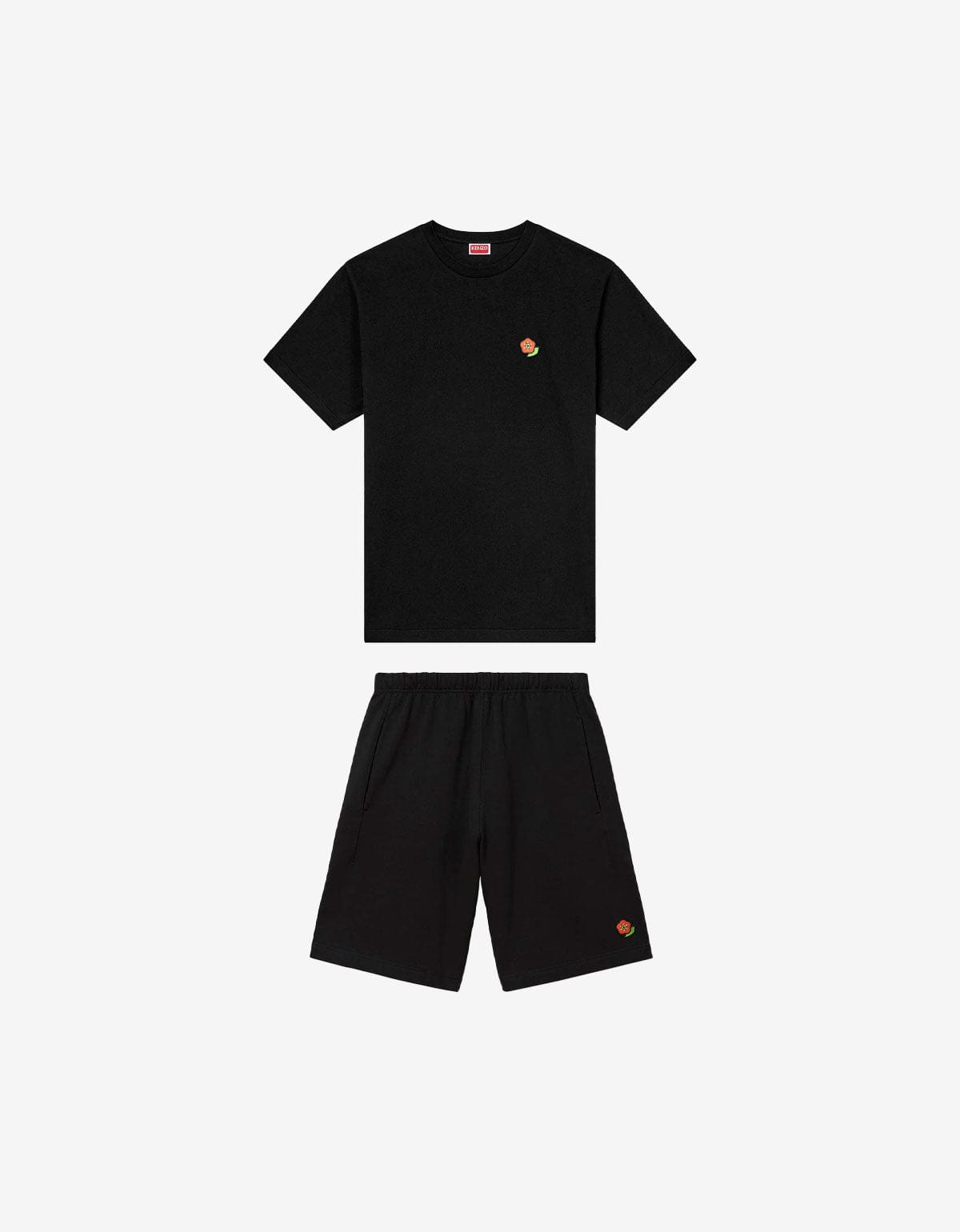 Kenzo Black Pop Embroidered Black T-Shirt & Sweat Shorts