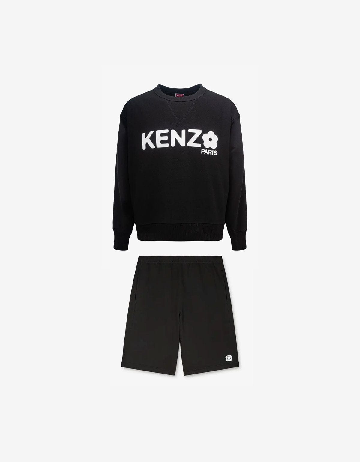 Kenzo Black 'Boke Flower 2.0' Sweatshirt & Sweat Shorts Bundle