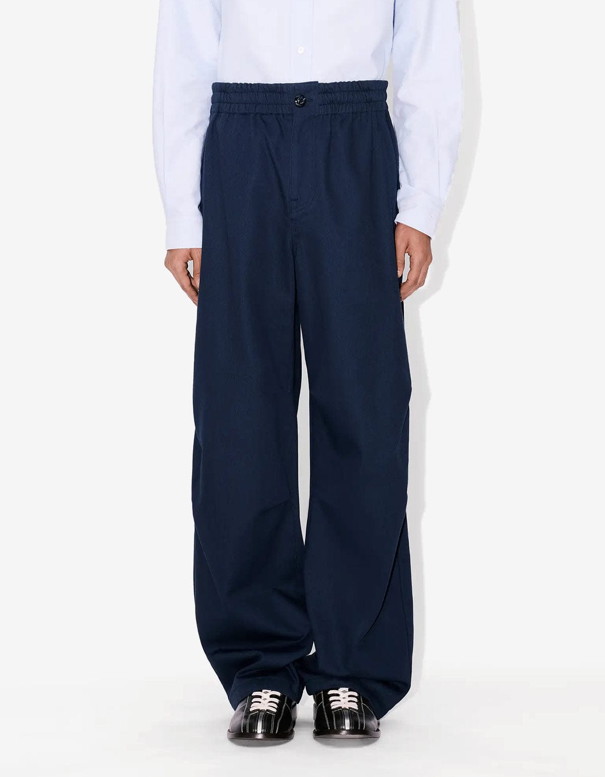 Kenzo Blue Elasticated Herringbone Trousers FG55PA5089OD 76