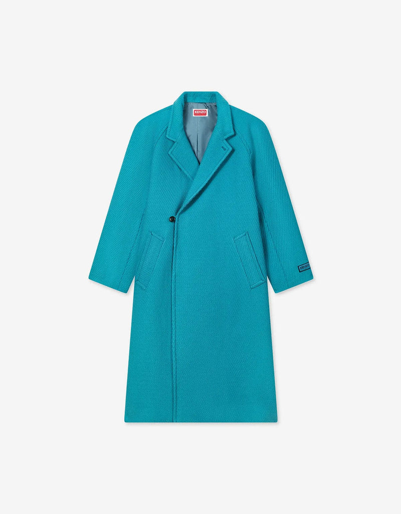 Kenzo Blue Wool Wrap Coat FF65MA0529PM 67