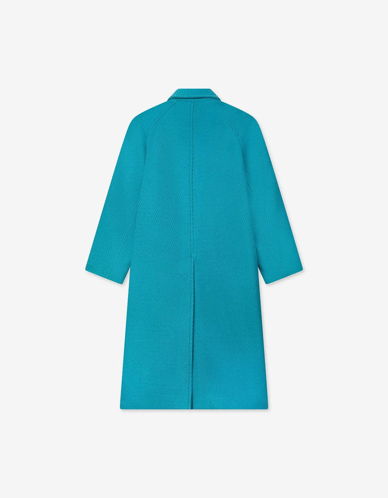 Kenzo Blue Wool Wrap Coat FF65MA0529PM 67