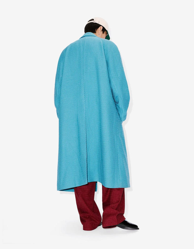 Kenzo Blue Wool Wrap Coat FF65MA0529PM 67