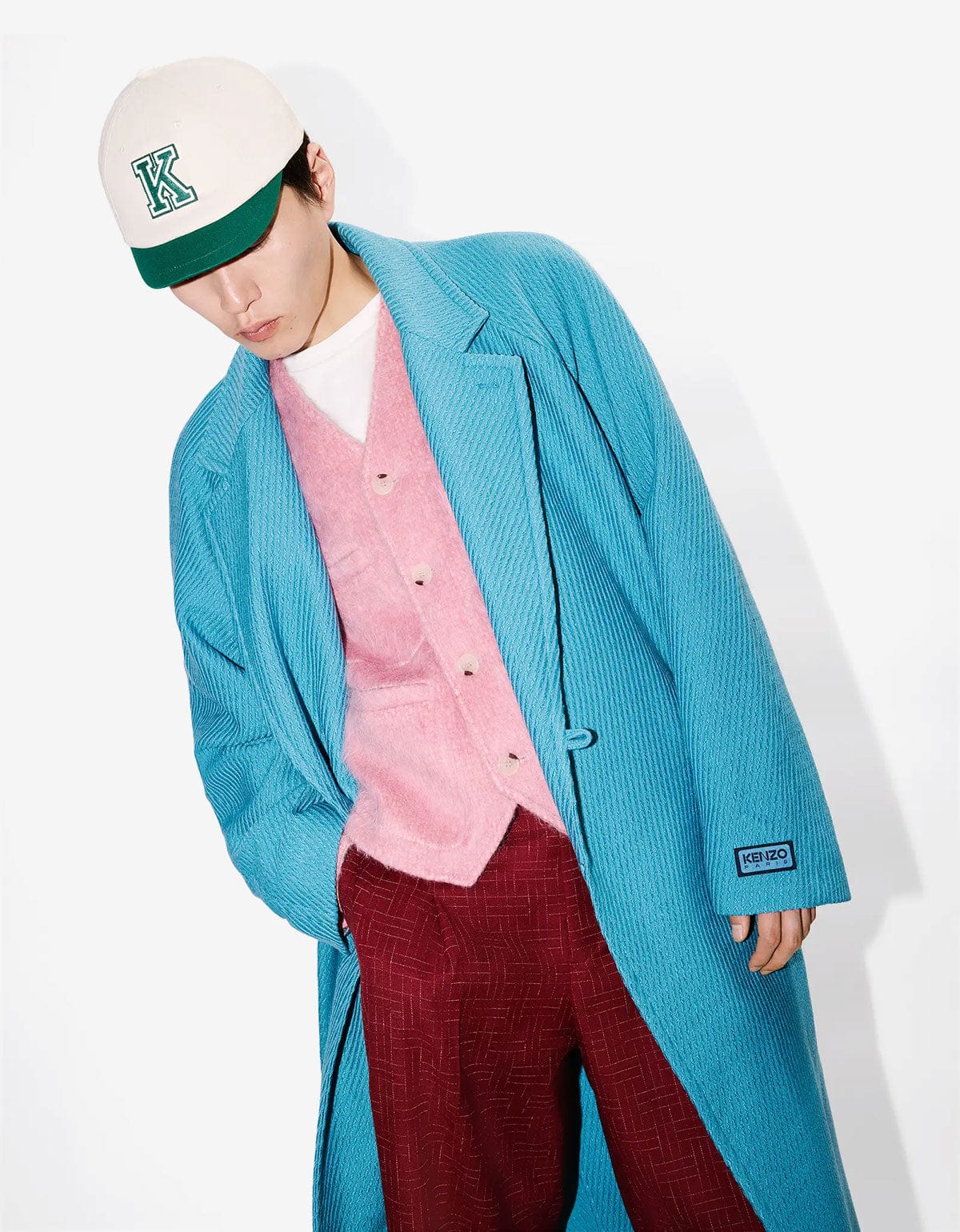Kenzo Blue Wool Wrap Coat FF65MA0529PM 67
