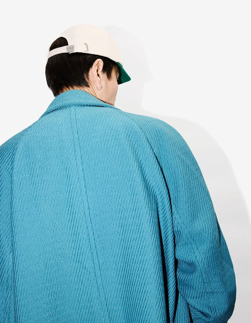 Kenzo Blue Wool Wrap Coat FF65MA0529PM 67