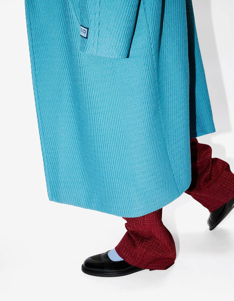 Kenzo Blue Wool Wrap Coat FF65MA0529PM 67