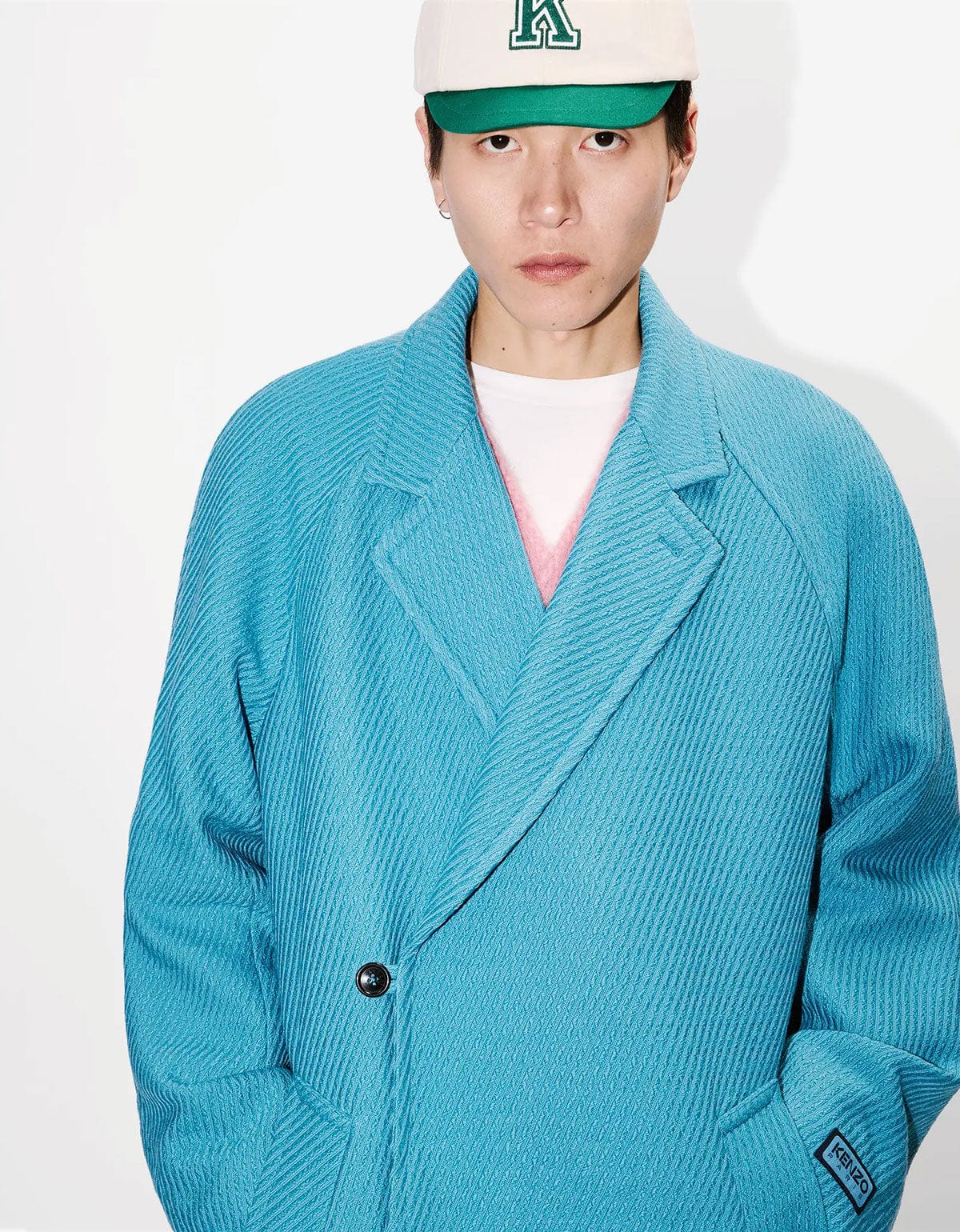 Kenzo Blue Wool Wrap Coat FF65MA0529PM 67