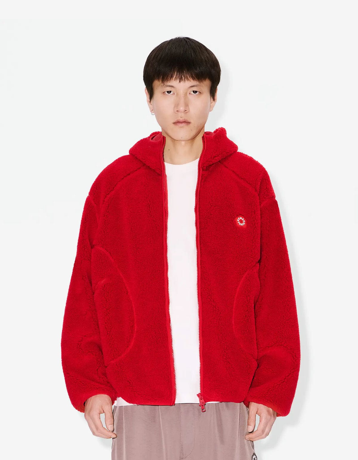 Kenzo Boke Flower 2.0 Red Fleece Blouson FF65BL5504FP 21