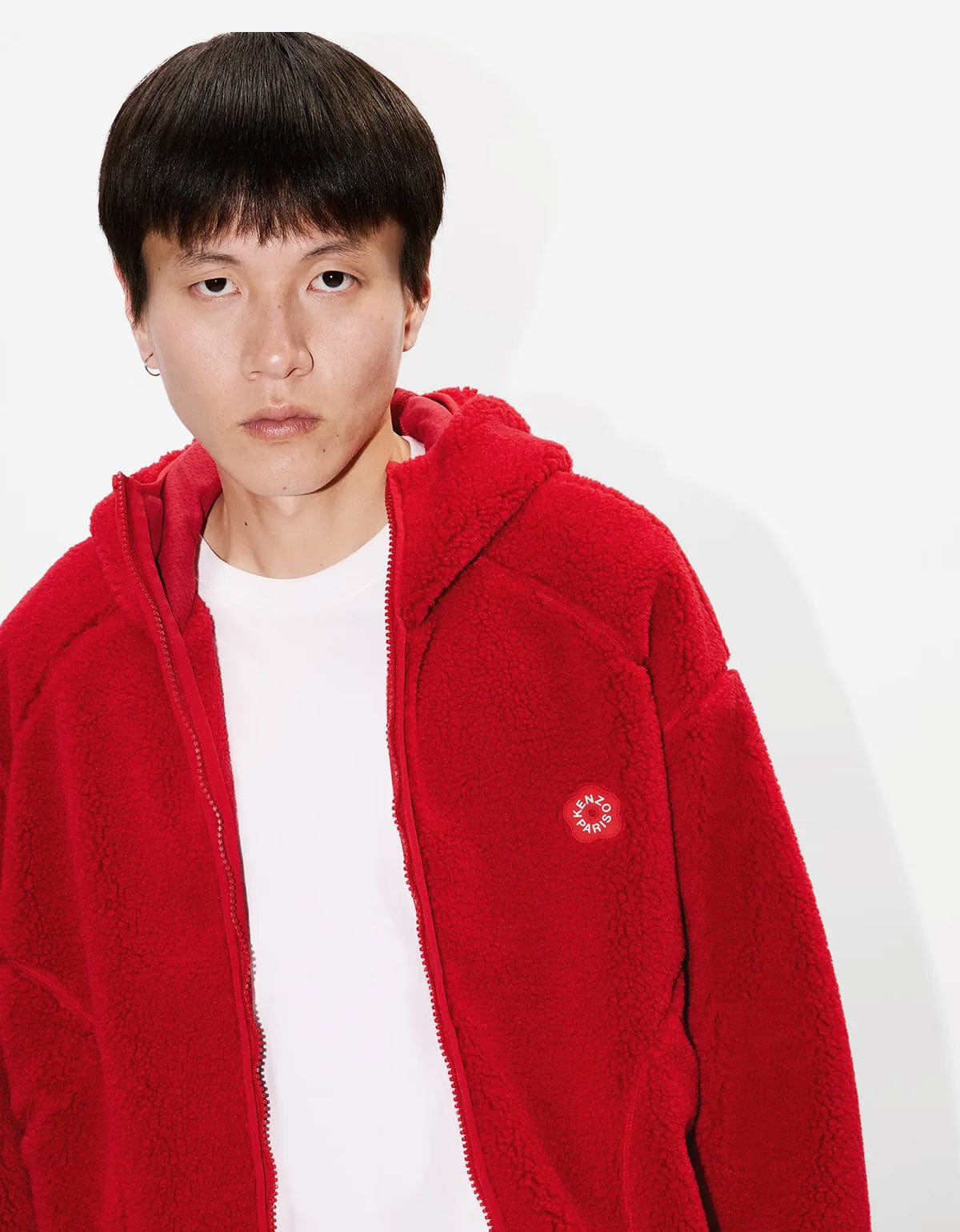 Kenzo Boke Flower 2.0 Red Fleece Blouson FF65BL5504FP 21