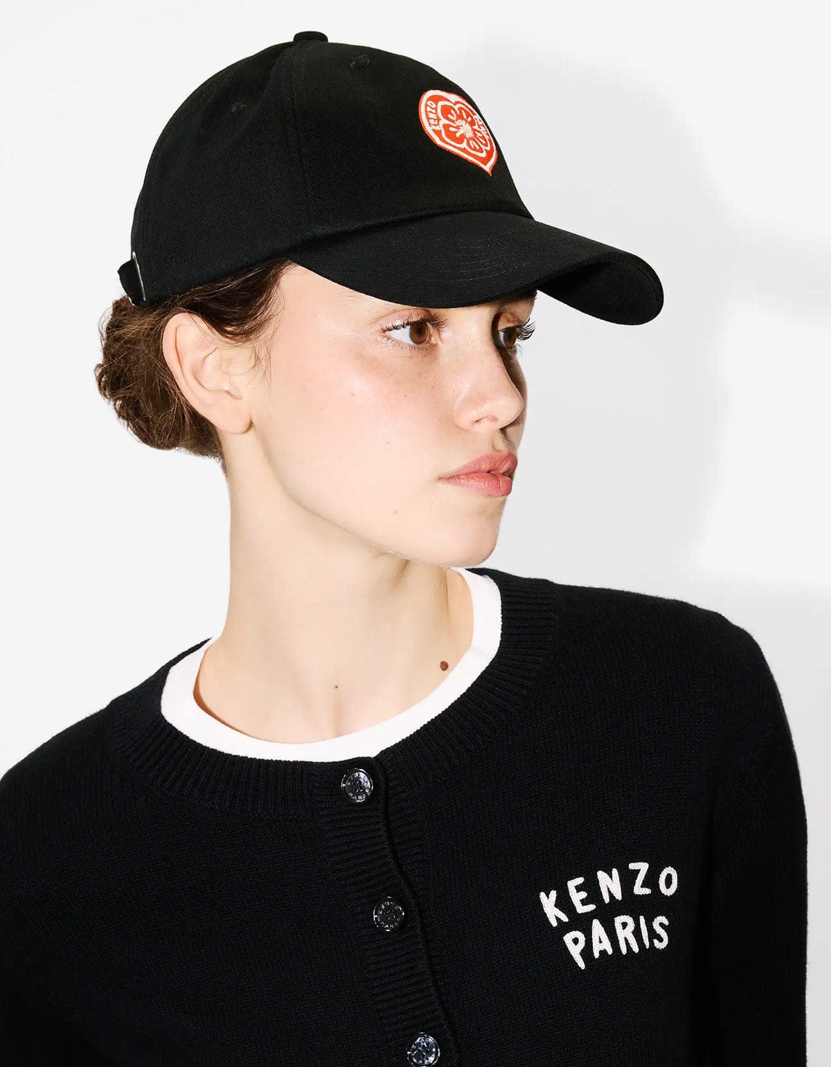 Kenzo Boke Heart Black Embroidered Cap FG58AC201F44 99