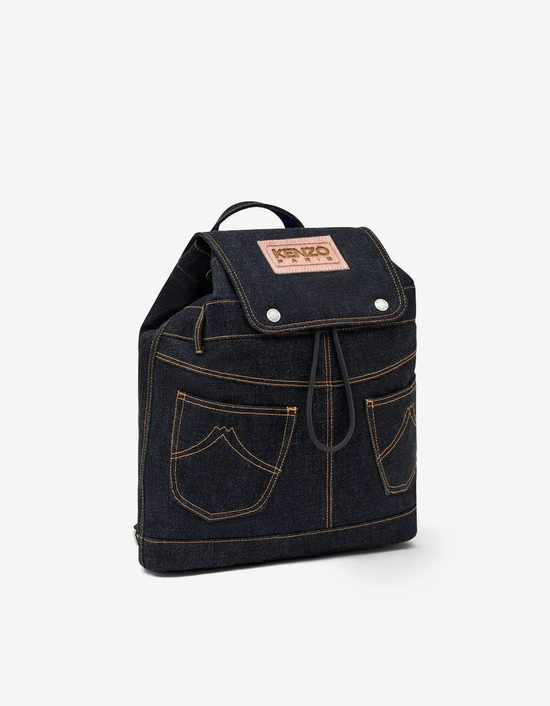 Kenzo Five Pockets Blue Denim Backpack FG58SA413F23 76