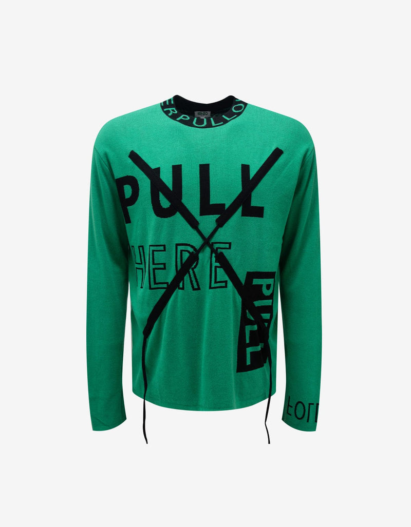 Kenzo Green 'Pull' Drawstring Sweater