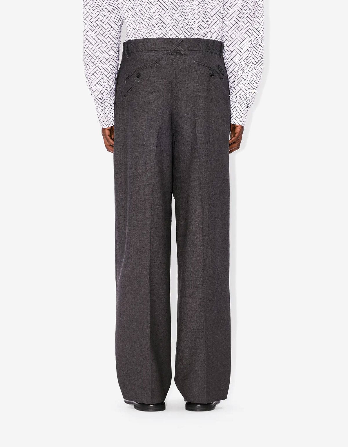 Kenzo Weave Taupe Wool Jaquard Tailored Pants FF65PA3689ID 92