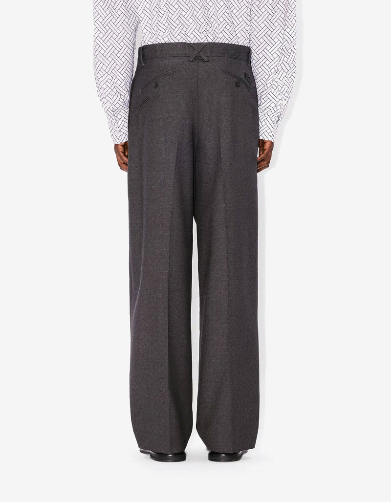 Kenzo Weave Taupe Wool Jaquard Tailored Pants FF65PA3689ID 92