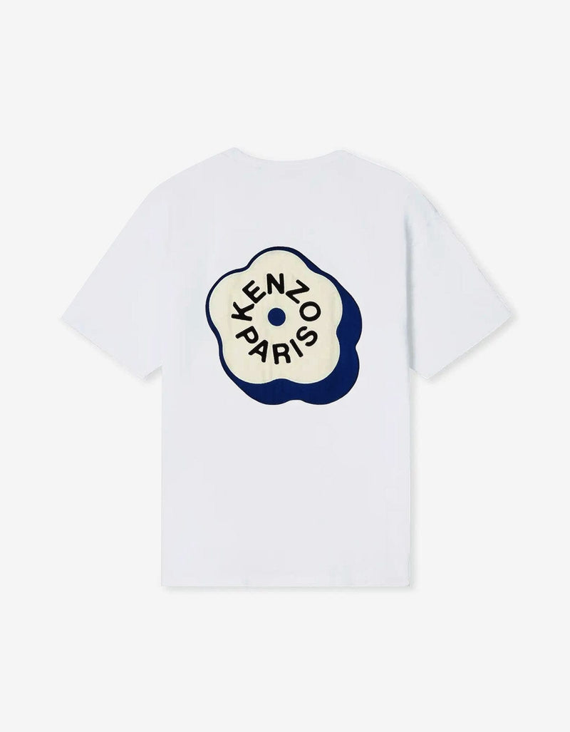 Kenzo White Boke Flower 2.0 Embroidered Oversized T-Shirt FG55TS4024SG 01