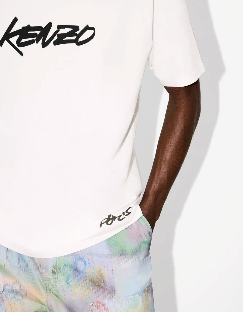 Kenzo x Futura 2000 White Kenzo Paris  Logo T-Shirt FF65TS2524SG 02