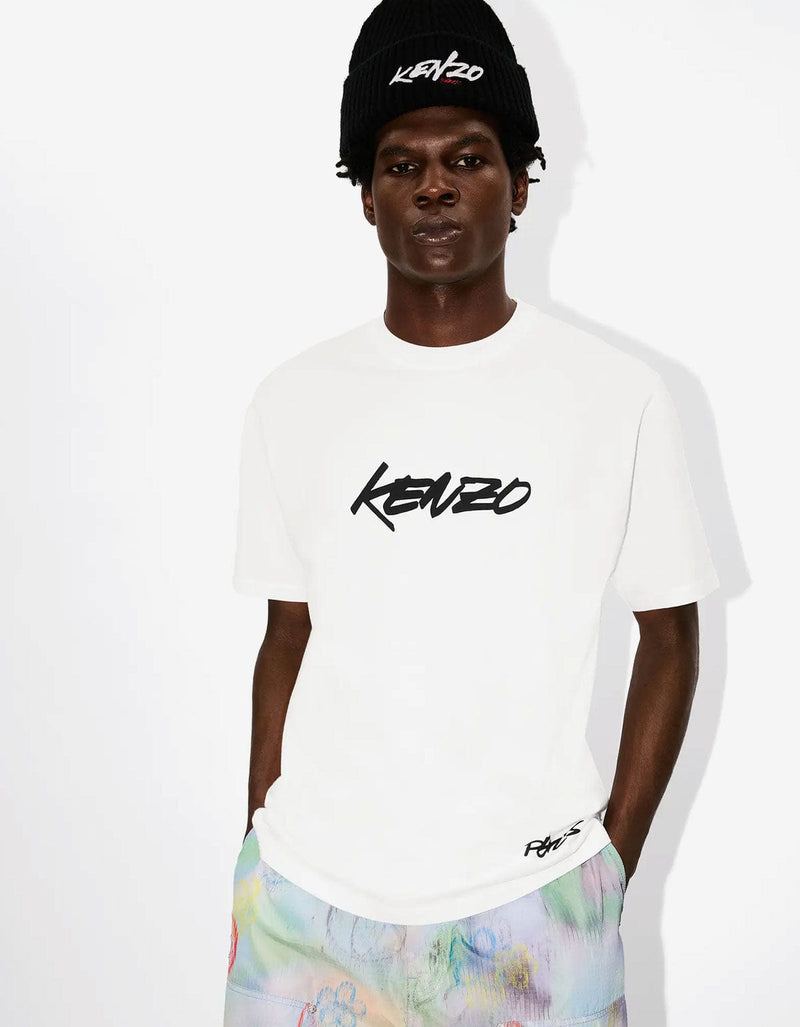 Kenzo x Futura 2000 White Kenzo Paris  Logo T-Shirt FF65TS2524SG 02