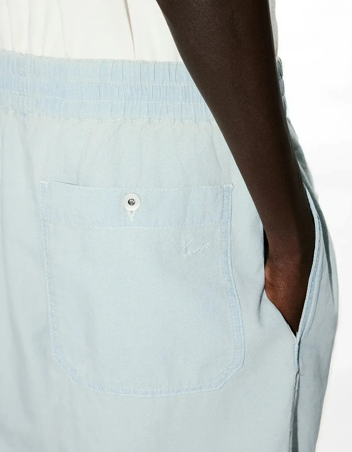 Kenzo Blue Bleach Chambray Jog Pants FG55DP5066F4DY