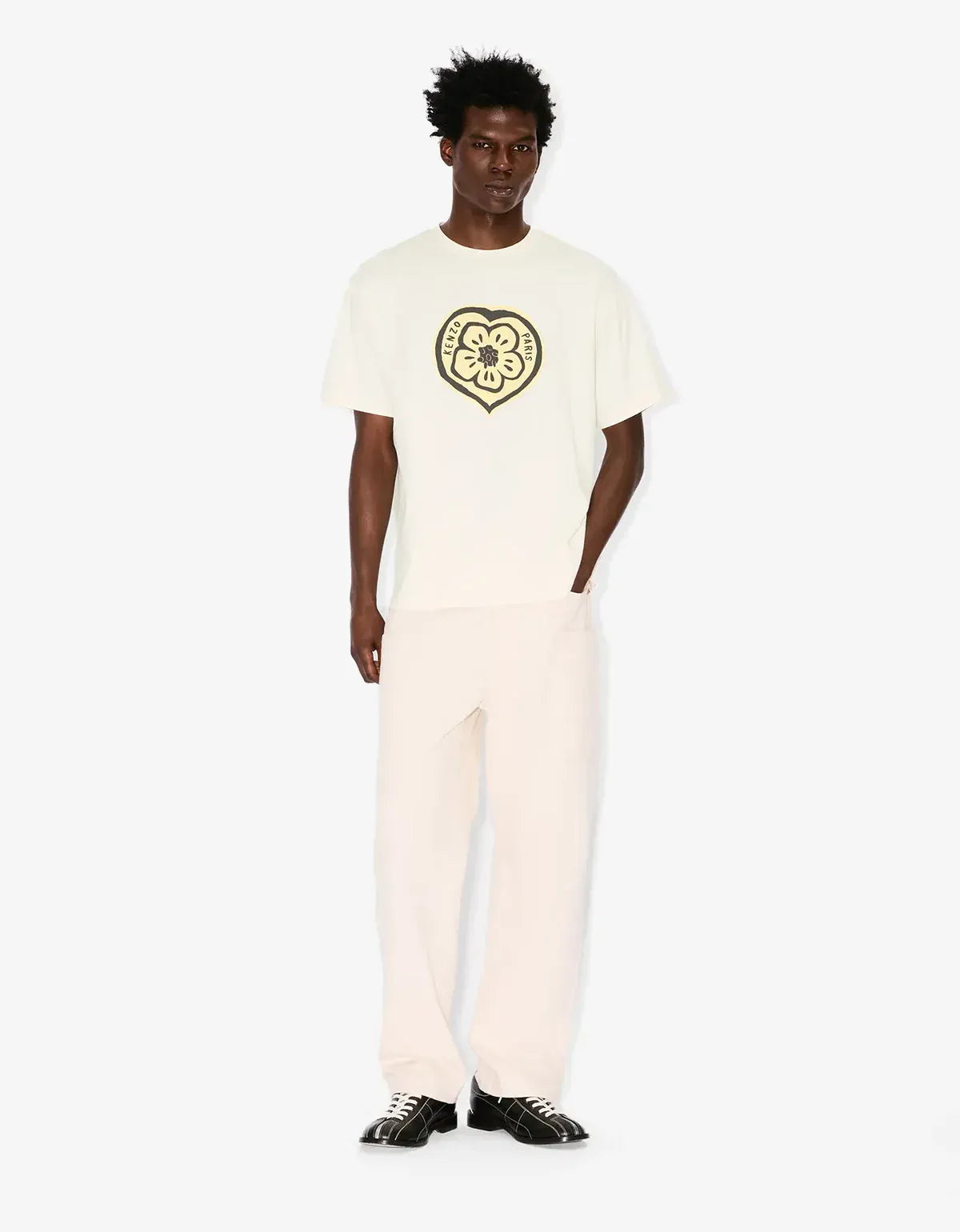 Kenzo Boke Hearts Ecru T-Shirt FG55TS2074SO 03
