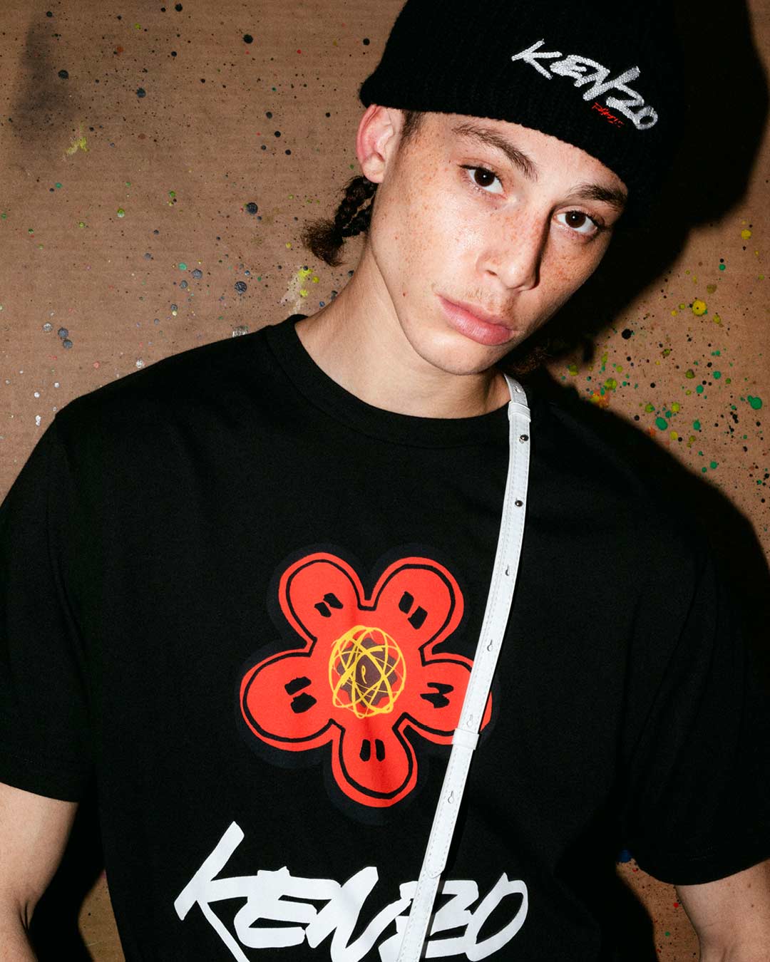 Kenzo Futura 2000 collectionn. Boke Flower and graffiti logo