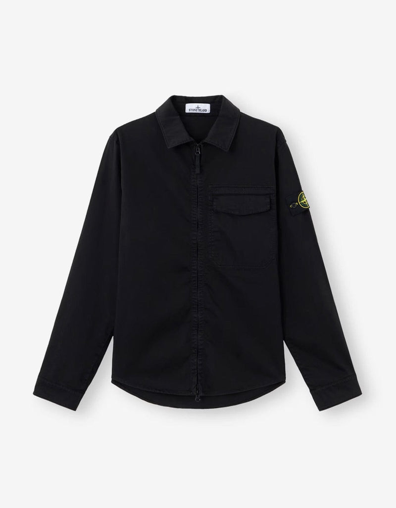 Stone Island Black Cotton Satin Overshirt L1S151200015S0012V0029