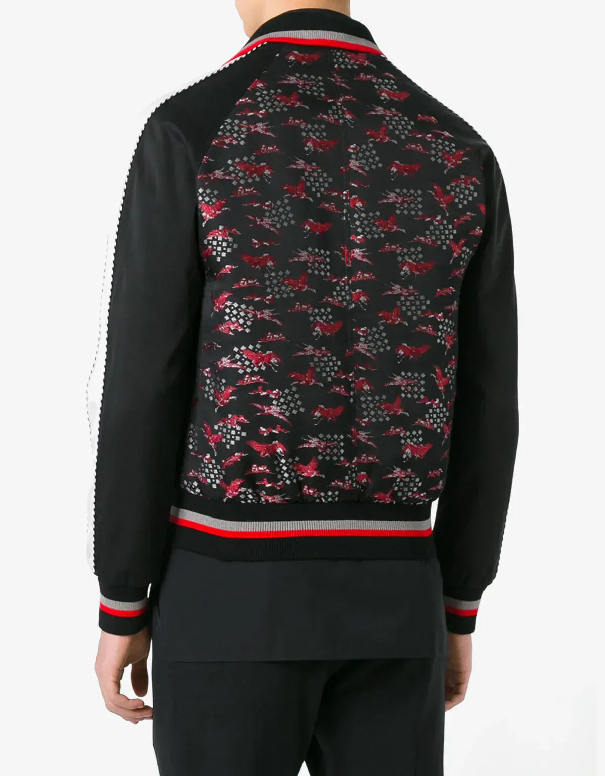 Lanvin Black Crane Print Souvenir Jacket