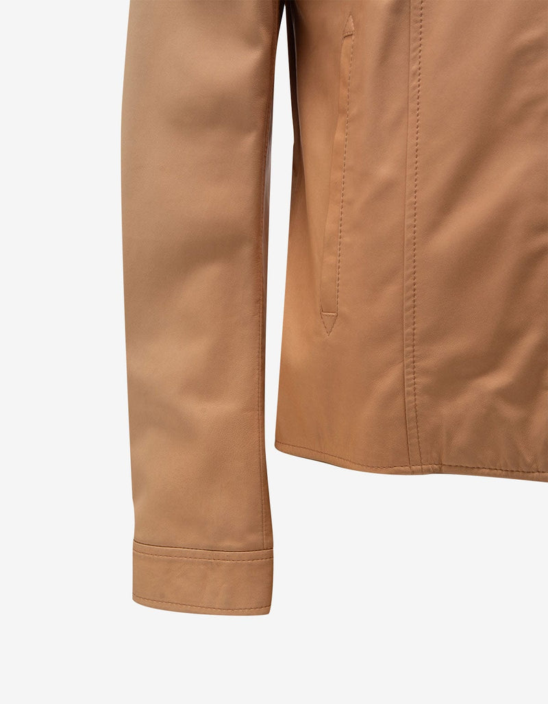 Maison Martin Margiela Beige Plonge Leather Biker Jacket