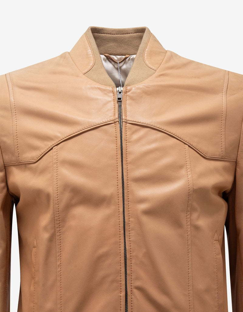 Maison Martin Margiela Beige Plonge Leather Biker Jacket