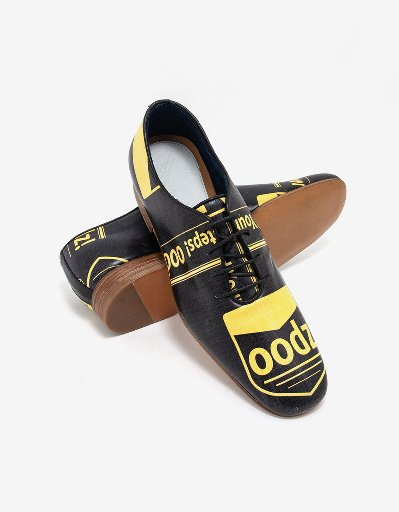 Maison Martin Margiela Black Print Leather Shoes - SS08