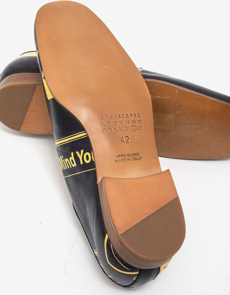 Maison Martin Margiela Black Print Leather Shoes - SS08